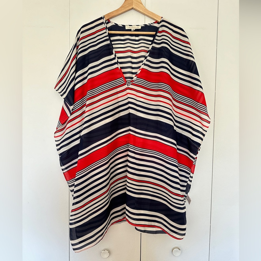 Francesca’s Women’s Summer Beach Cover-Up One-Piece Striped Size S/M NWOT